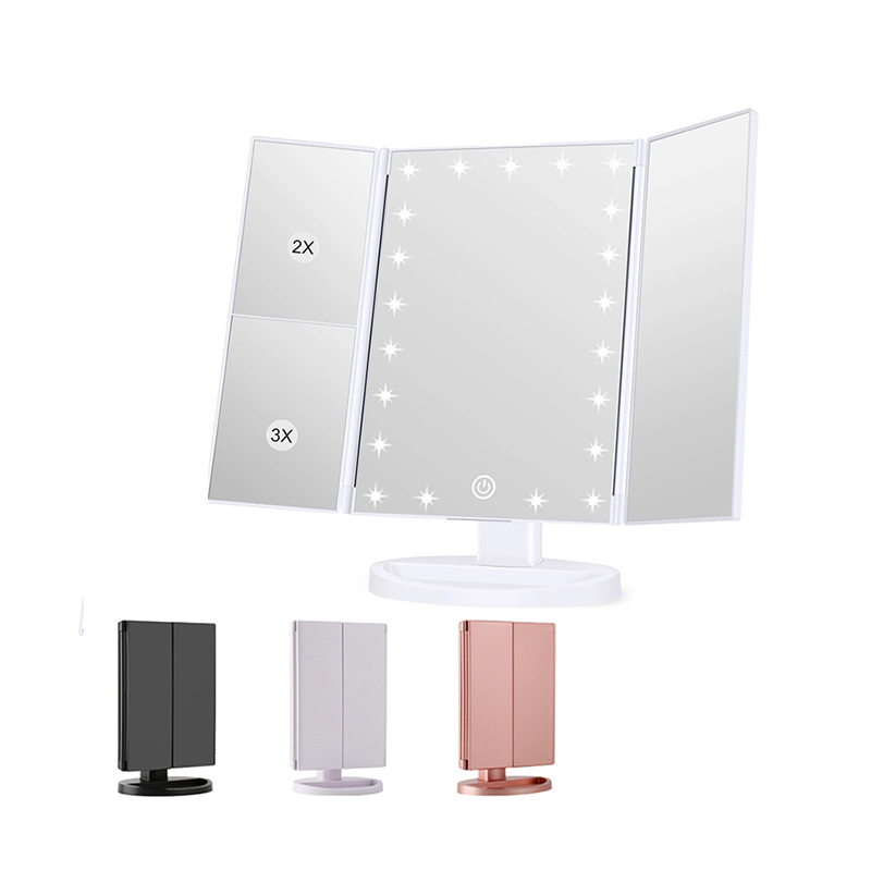1X 2X 3X Magnifying LED light touch screen makeup mirror