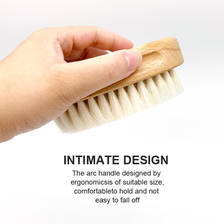Newborn soft natural soft wool bristles massage scalp wood handle baby hair brush set