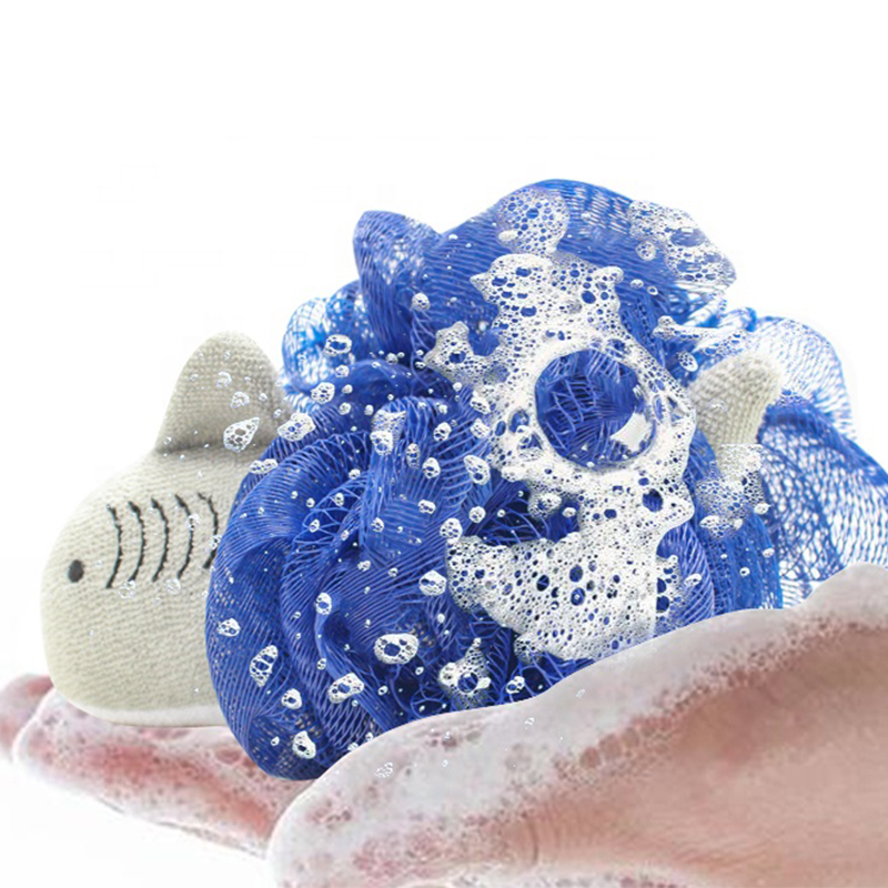 Practical exfoliating rich foam super soft eco friendly cute pe loofah mesh shower baby bath sponge
