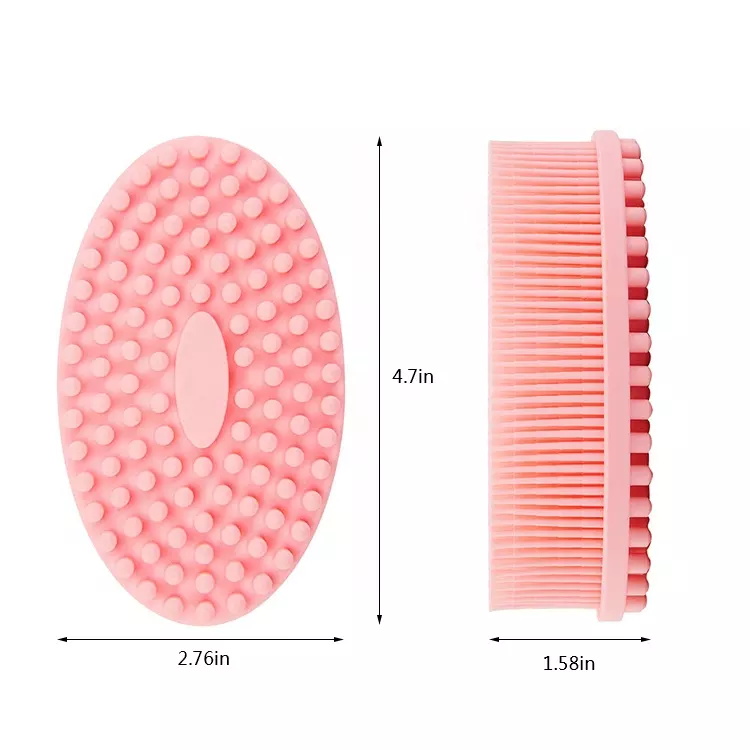 Double sided super soft scrub skin massage body cleaning silicone bath brush for shower