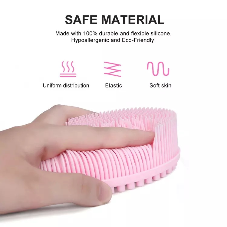 Double sided super soft scrub skin massage body cleaning silicone bath brush for shower