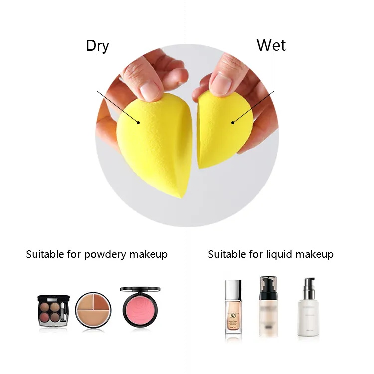 Heart Shape 2pcs Powder Puff Set Wet and Dry Dual Use Beauty Egg
