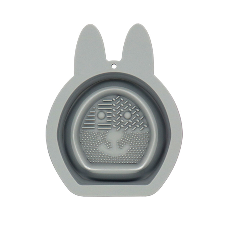 Silicone Rabbit Folding Wash Bowl Cleaning Powder Puff Brush Cleaner pad