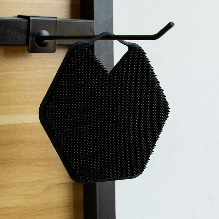 Polygonal Silicone Bath Brush Portable Wall-hanging