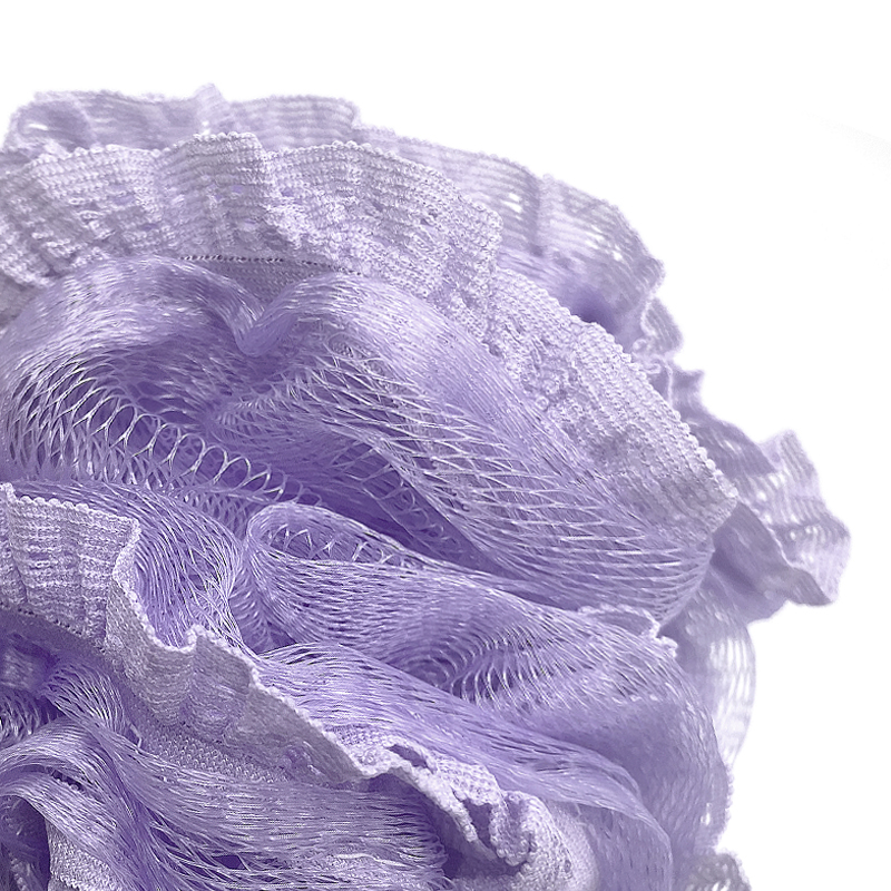 Lace 40g body exfoliating pe shower loofah pouf bath sponge