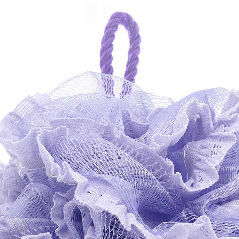 Lace 40g body exfoliating pe shower loofah pouf bath sponge