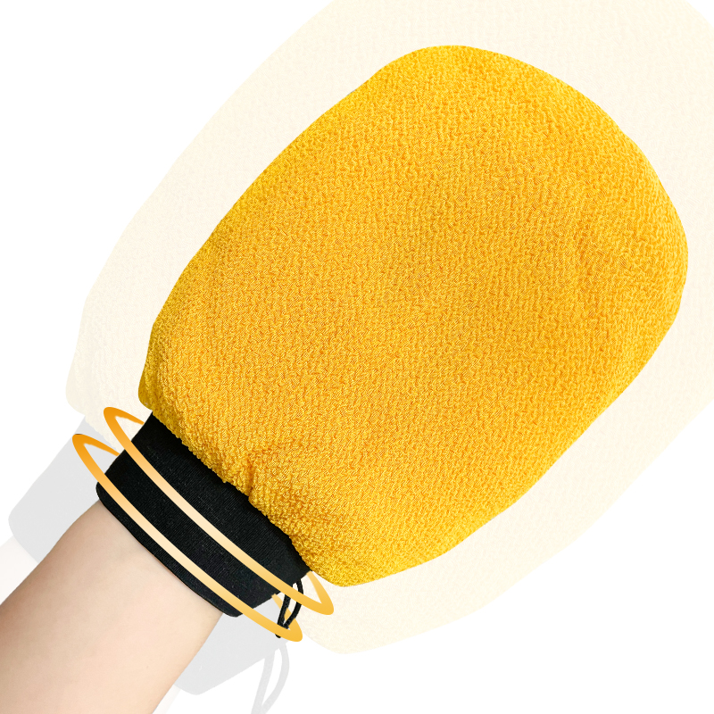 Viscose pink elastic skin exfoliating glove bath mitt bath scrubber