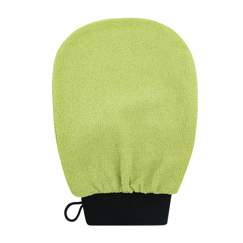 Viscose pink elastic skin exfoliating glove bath mitt bath scrubber