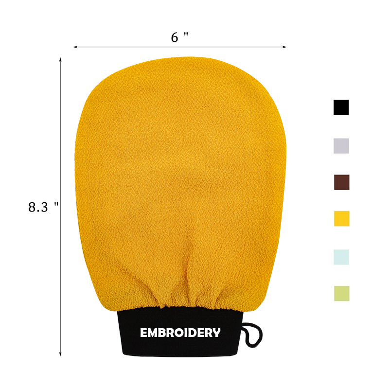 Viscose pink elastic skin exfoliating glove bath mitt bath scrubber