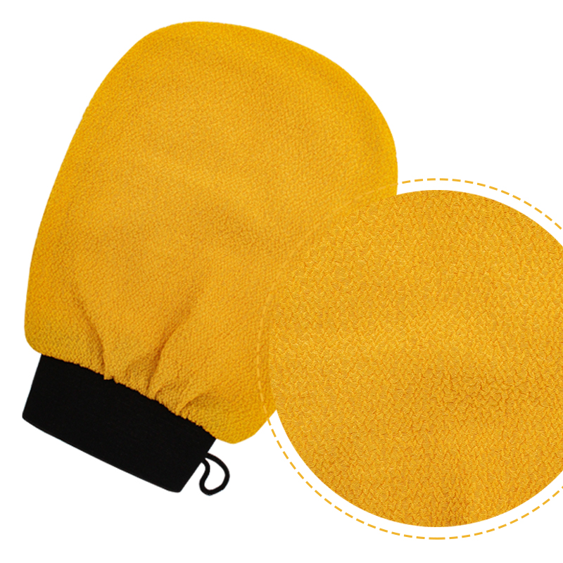 Viscose pink elastic skin exfoliating glove bath mitt bath scrubber