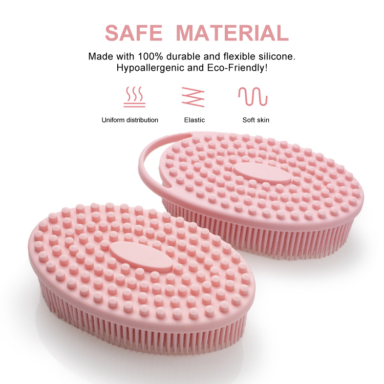 Eco-friendly handheld baby body exfoliating massage cleaning silicone bath brushes