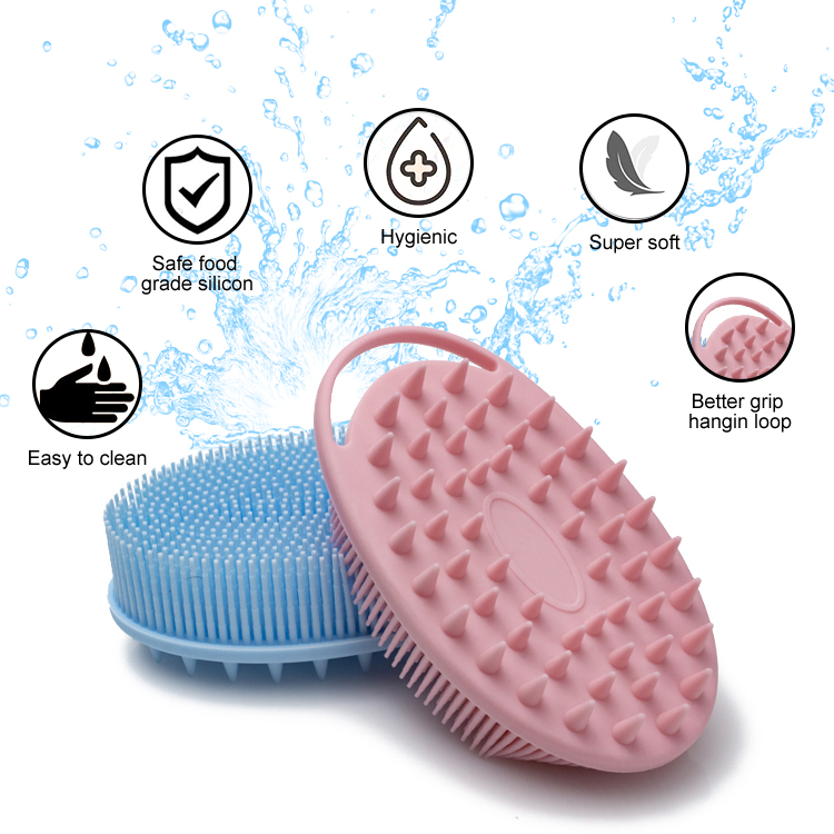 Eco-friendly handheld baby body exfoliating massage cleaning silicone bath brushes