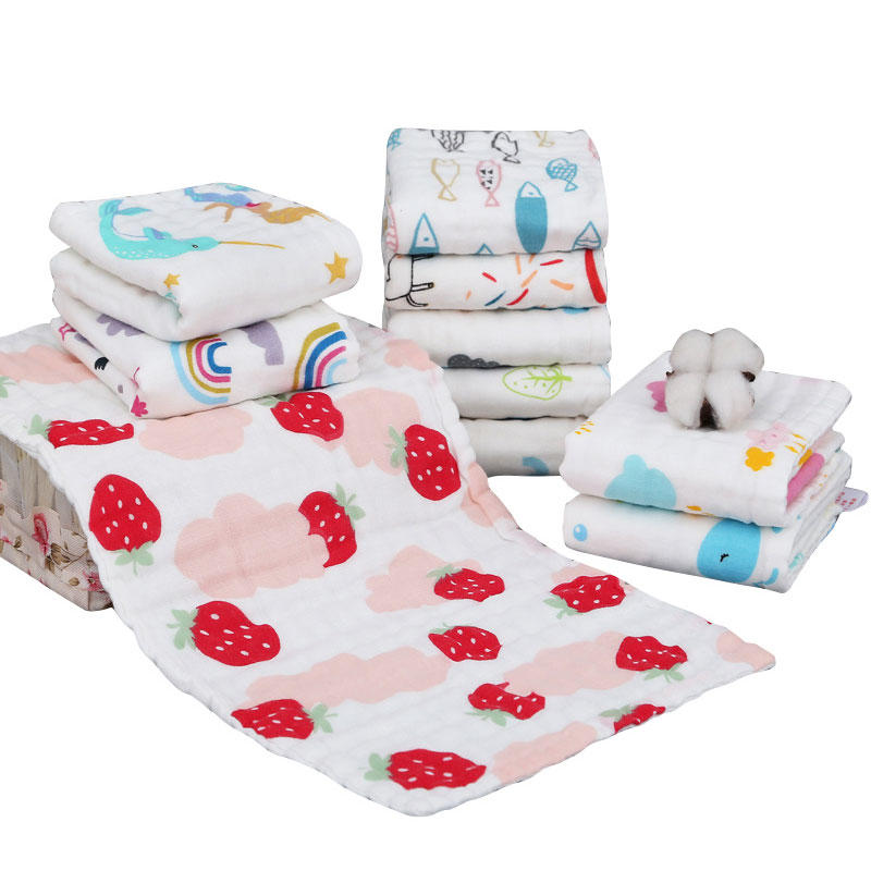 Newborn washcloths natural soft absorbent cotton baby muslin wipes face towel