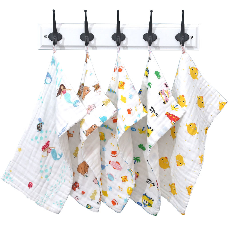 Newborn washcloths natural soft absorbent cotton baby muslin wipes face towel