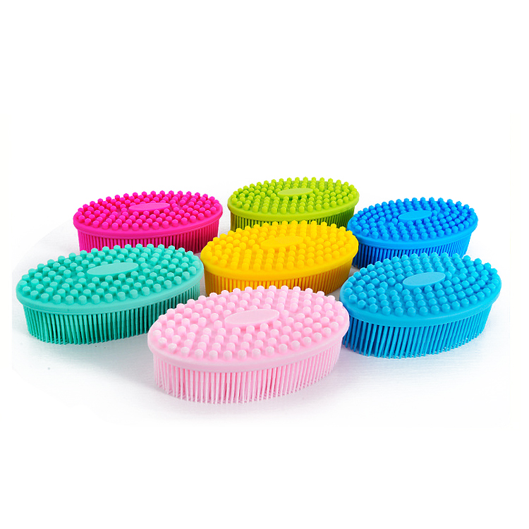 Gloway anti-bacterial baby body skin massage cleaning shower brush soft silicone bath brush