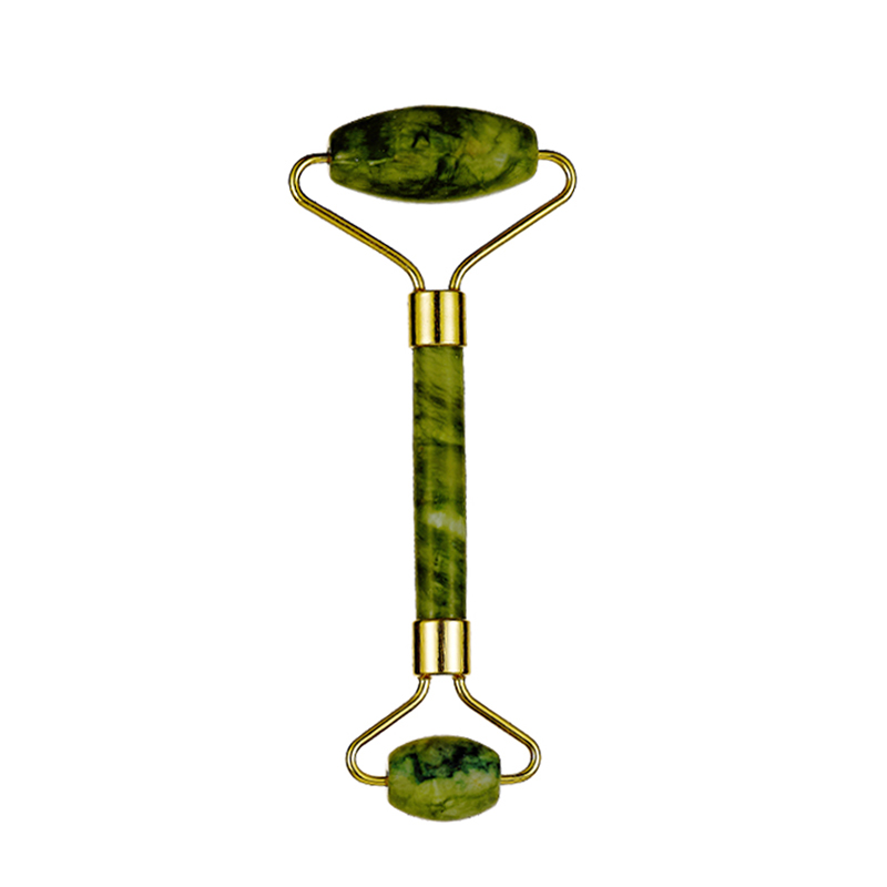 Emerald green natural anti aging facial massager jade roller and gua sha