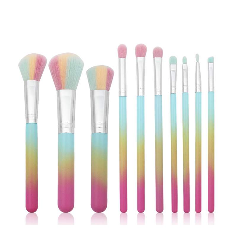 10Pcs Gradient portable eyeshadow makeup brush set