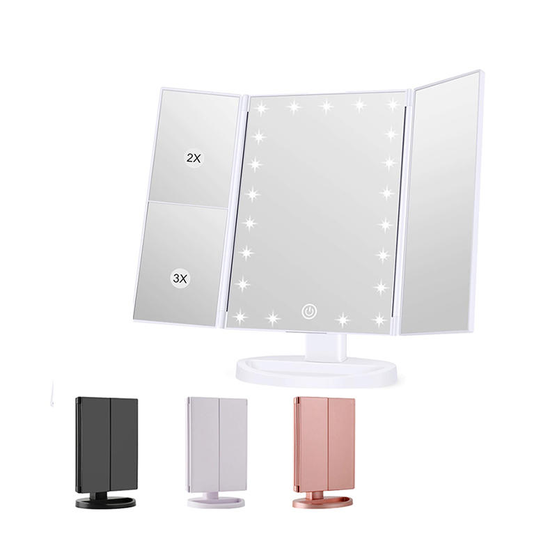 1X 2X 3X Magnifying LED light touch screen makeup mirror