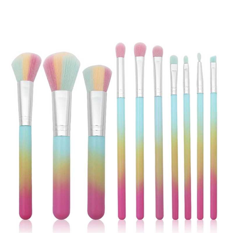10Pcs Gradient portable eyeshadow makeup brush set