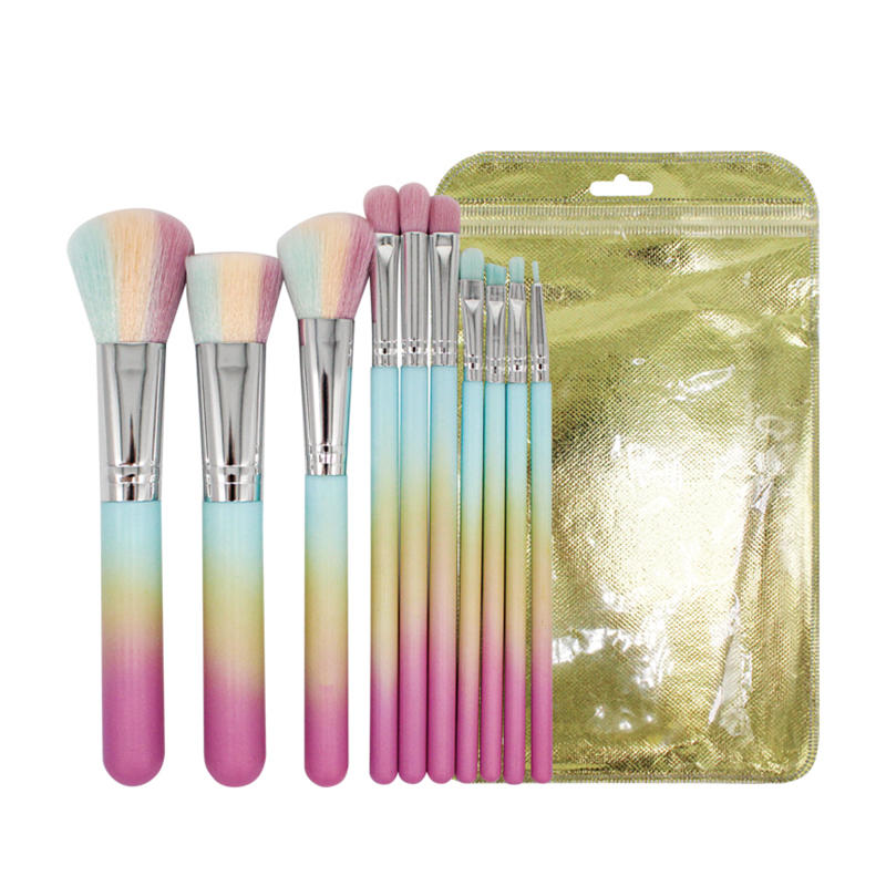 10Pcs Gradient portable eyeshadow makeup brush set