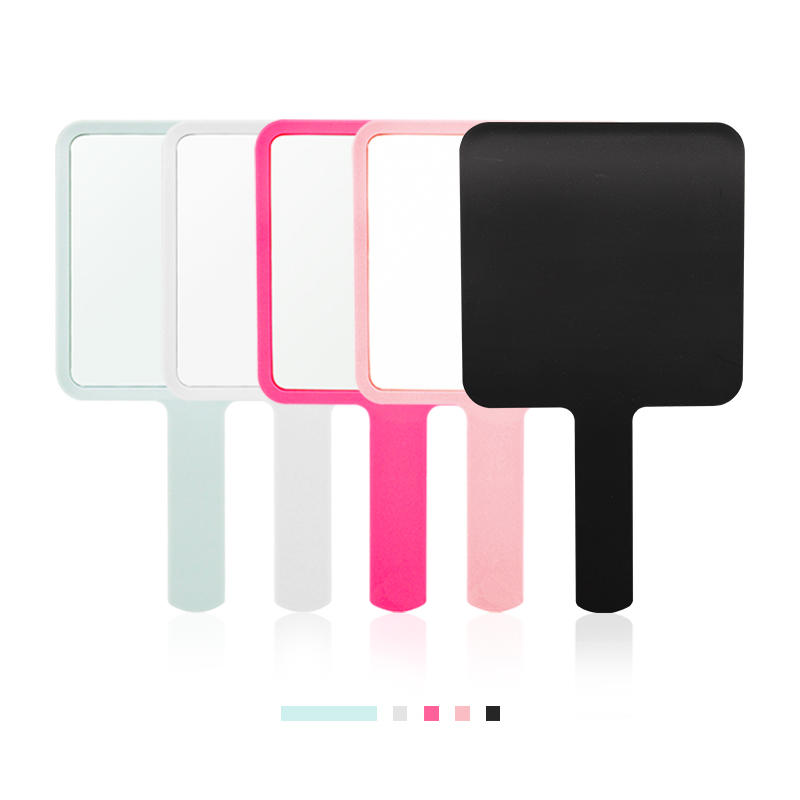 Black Small Square ABS palstic Single Hand Makeup Mirror
