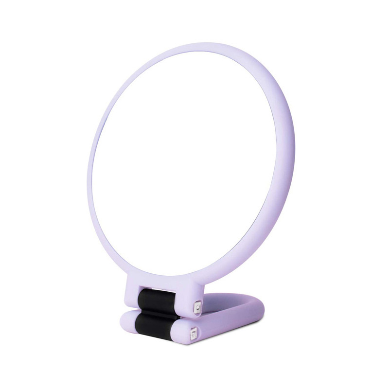 5X Magnifying travel hand held double sided makeup mirror with flexible foldaway handle