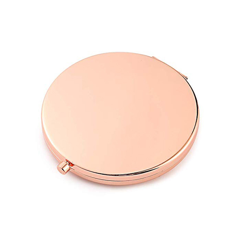 2X Magnifying rose gold folding mini round double sided makeup mirror