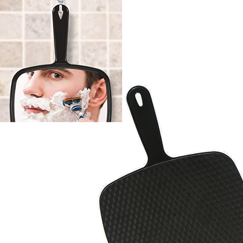 Black large suspension handheld makeup mirror