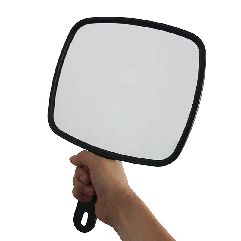 Black large suspension handheld makeup mirror