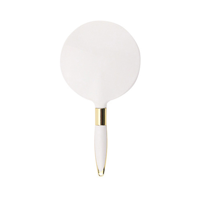 Pink white cyan eco-friendly wheat straw round handheld makeup mirror