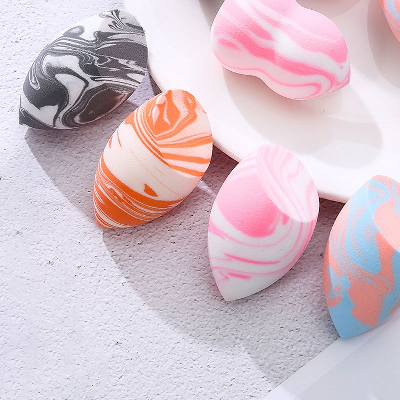 Marble latex free soft wet or dry foundation cosmetic makeup sponge
