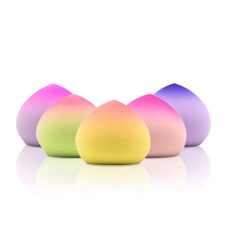 Peach hydrophilic latex free soft gradient makeup sponge
