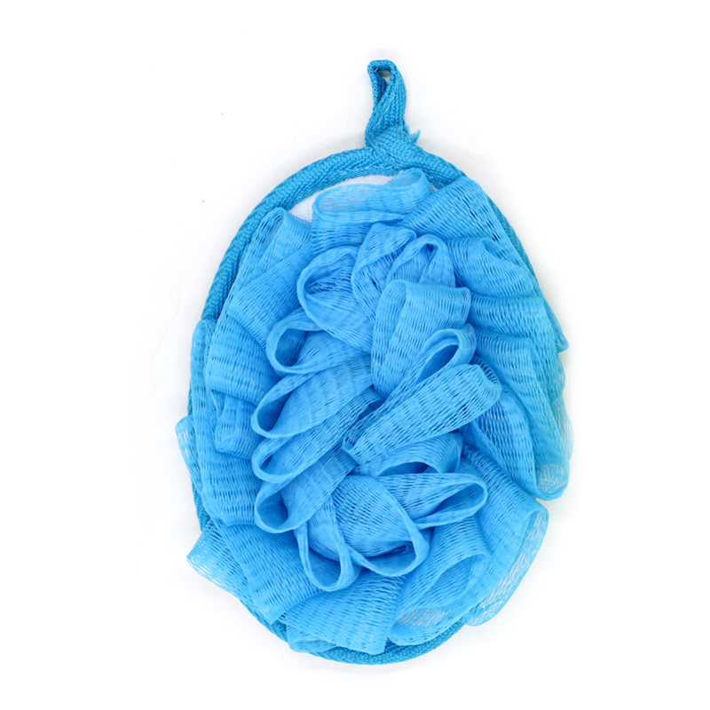 Terry cloth pe double-sided body exfoliating scrubber pad shower pouf bath sponge