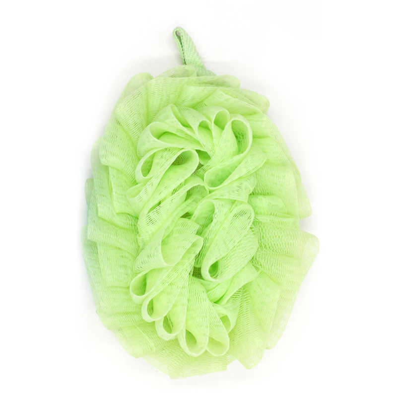 Terry cloth pe double-sided body exfoliating scrubber pad shower pouf bath sponge