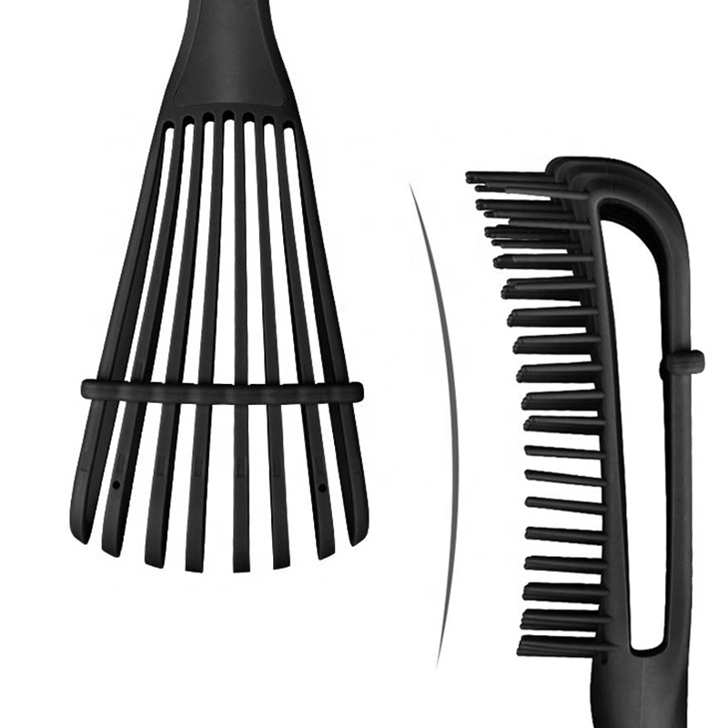 Professional 8 rows afro 3a to 4c texture plastic detangling hair brush for detangle wet or dry hairs