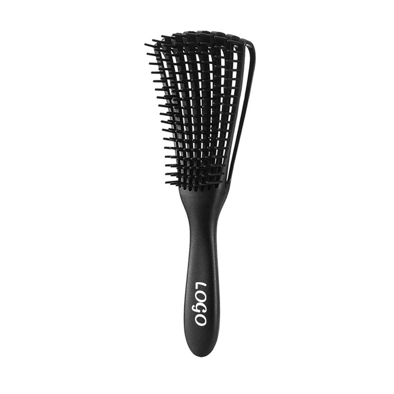 Professional 8 rows afro 3a to 4c texture plastic detangling hair brush for detangle wet or dry hairs