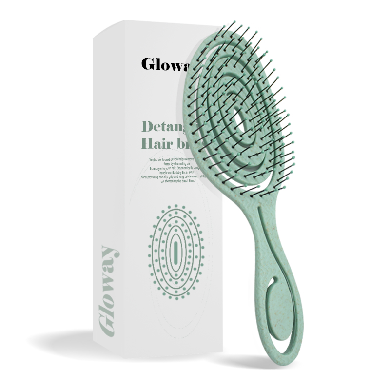 Wheat Straw Eco-Friendly Flexible Bristles Vented Detangling Hair Brush