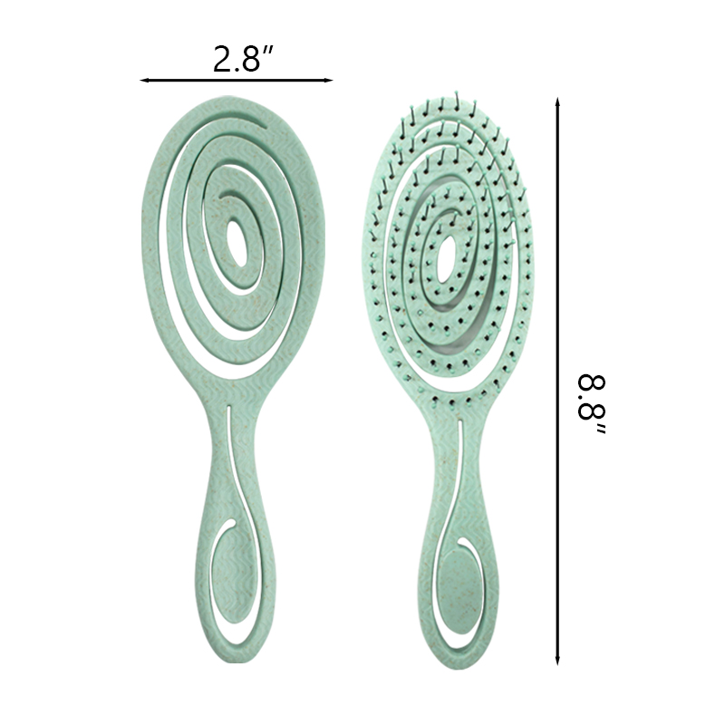 Wheat Straw Eco-Friendly Flexible Bristles Vented Detangling Hair Brush