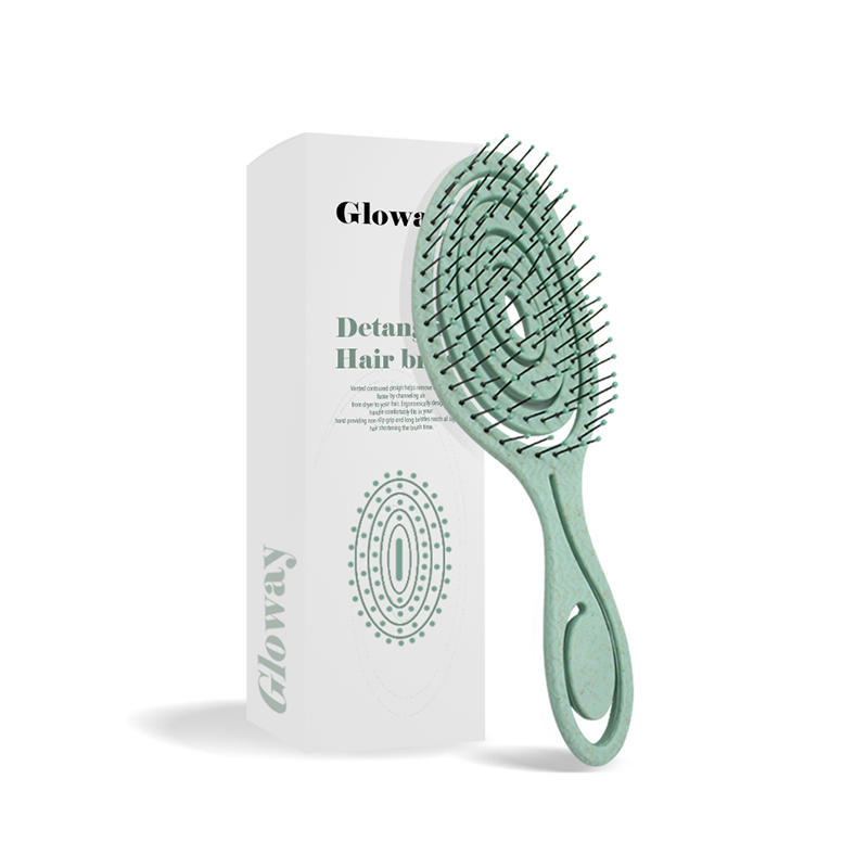 Wheat Straw Eco-Friendly Flexible Bristles Vented Detangling Hair Brush