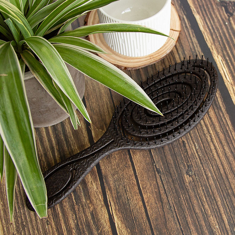 Coffee grounds biodegradable eco-friendly detangler curler vented hair brush