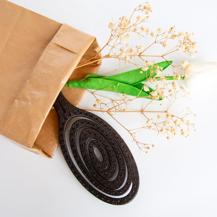 Coffee grounds biodegradable eco-friendly detangler curler vented hair brush