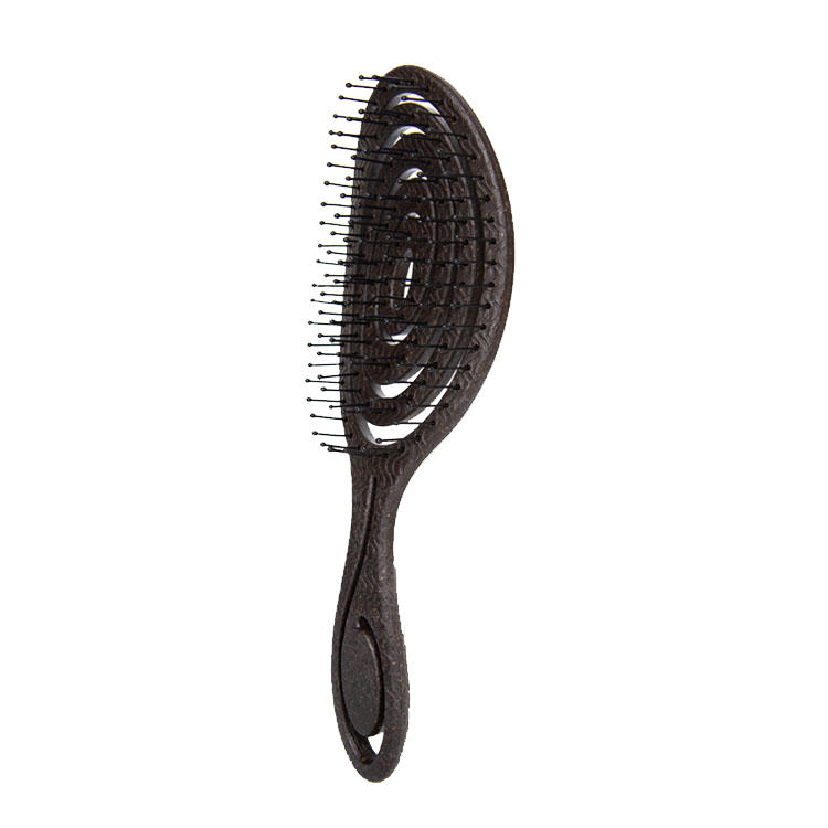 Coffee grounds biodegradable eco-friendly detangler curler vented hair brush
