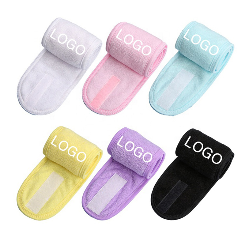Microfiber adjustable spa headband for shower face washing & makeup