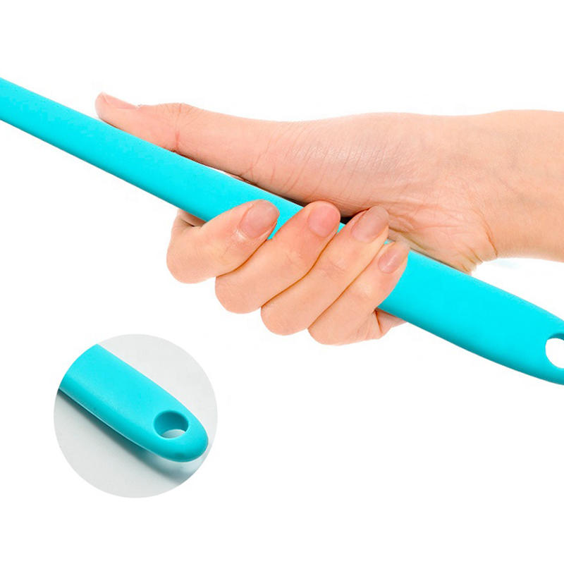 Double sided long handle back scrubber silicone massage exfoliator bath brush