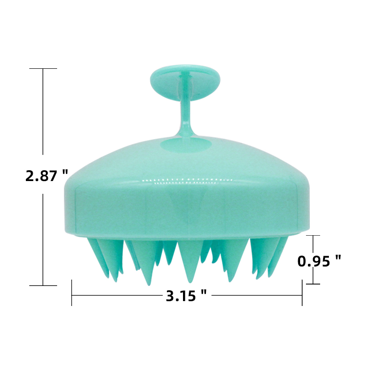 Gourd shape ABS head scalp massage shampoo brush with silicone soft bristles
