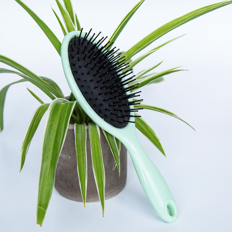 Separatable detangling cushion hair brush with cleaner brush