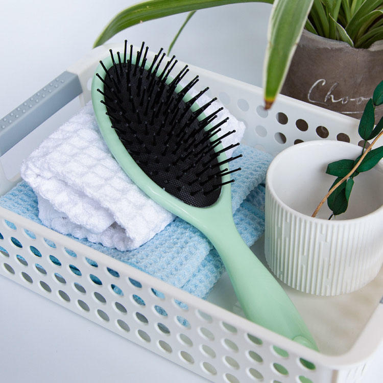 Separatable detangling cushion hair brush with cleaner brush