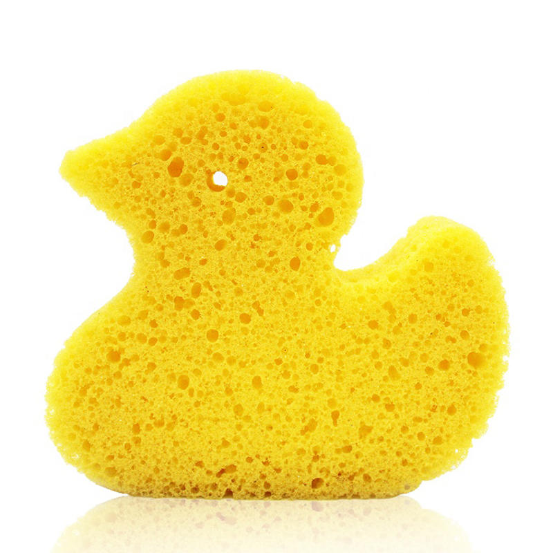 Environmentally friendly materials exfoliator soft duck shape foam baby bath sponge for baby