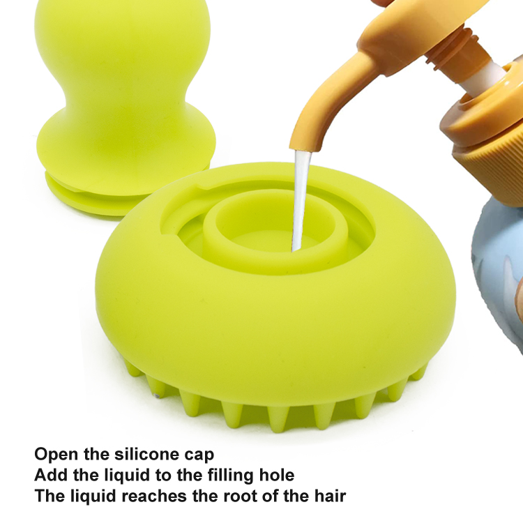 Soft reusable baby wet dry hairs comb scalp massage and cleaning silicone hair brush