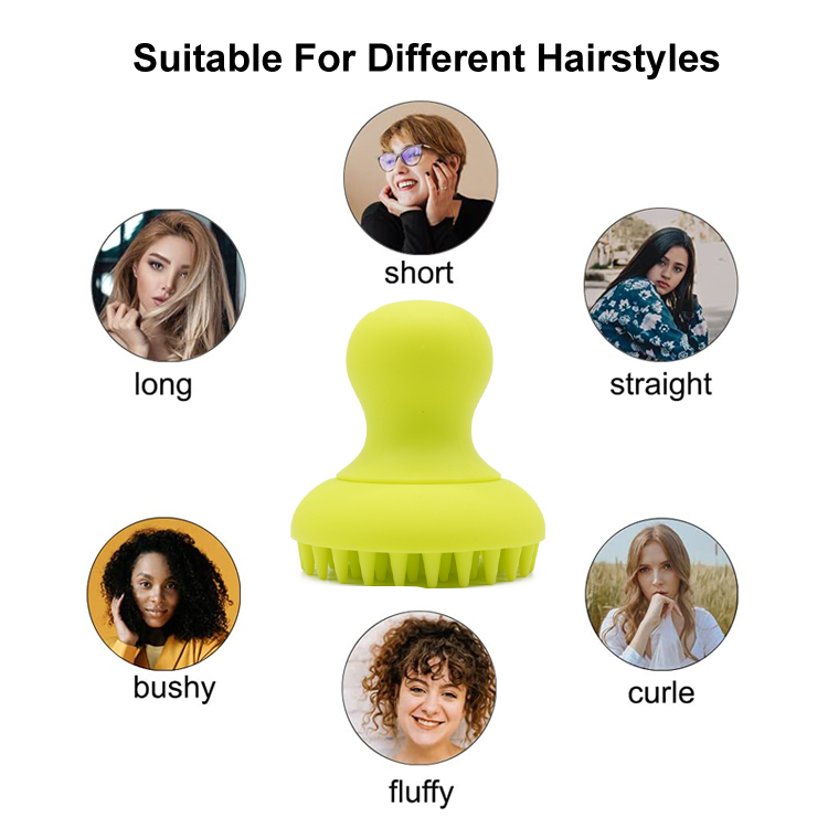 Soft reusable baby wet dry hairs comb scalp massage and cleaning silicone hair brush